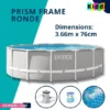 Piscine Prism Frame ronde 3.7 avec moteur
