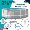 Piscine Prism Frame ronde 4.7 accesoires inclus