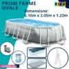 Piscine Prism Frame ovale 6.1, accesoires inclus