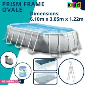 Piscine Prism Frame ovale 6.1, accesoires inclus